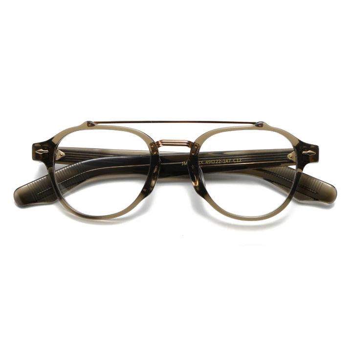 Black Mask Unisex Full Rim Oval Double Bridge Acetate Eyeglasses 63468