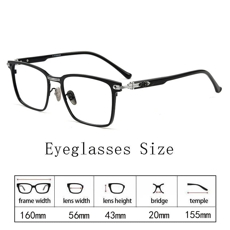 Hdcrafter Men's Full Rim Big Square Titanium Acetate Eyeglasses 91160