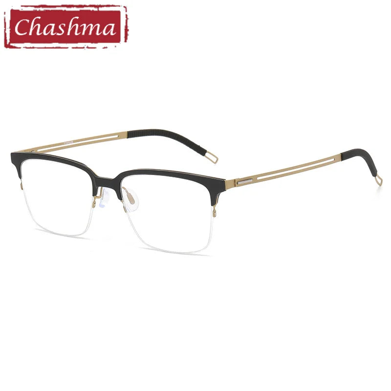 Chashma Unisex Full Rim Square Acetate Titanium Eyeglasses 8212 Full Rim Chashma   