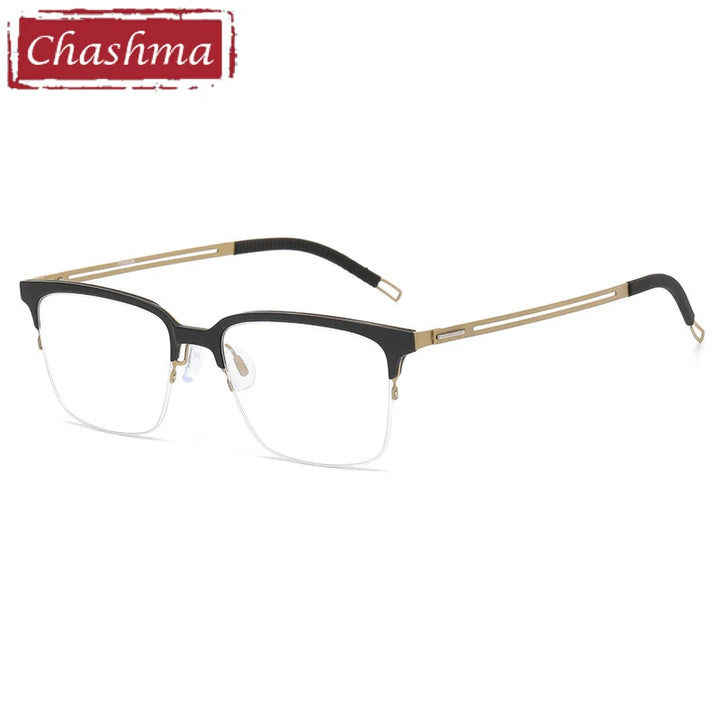 Chashma Ottica Unisex Semi Rim Square Titanium Acetate Eyeglasses 8012 Semi Rim Chashma Ottica