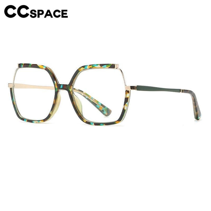 CCspace Women's Semi Rim Square Tr 90 Titanium Eyeglasses 56716 Semi Rim CCspace