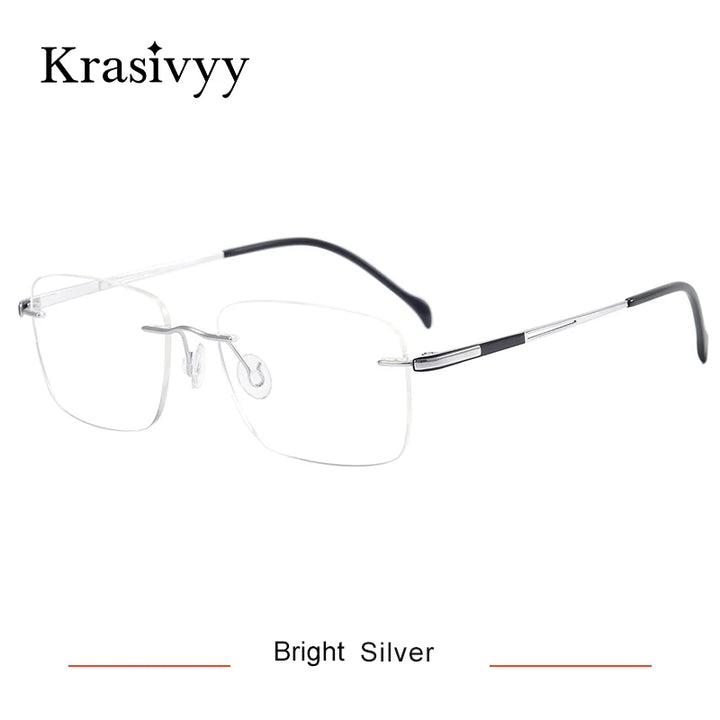 Krasivyy Unisex Rimless Square Titanium Eyeglasses 316065