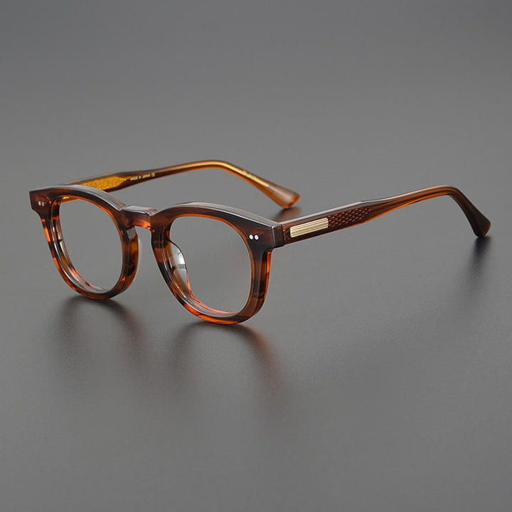 Gatenac Unisex Full Rim Square Round Acetate Eyeglasses Gxyj1078 Full Rim Gatenac Tortoiseshell