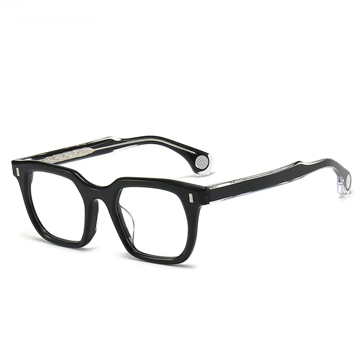 Black Mask Unisex Full Rim Square Thick Acetate Eyeglasses 63475