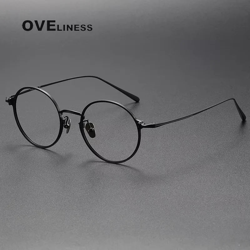 Oveliness Unisex Full Rim Round Titanium Eyeglasses 614186