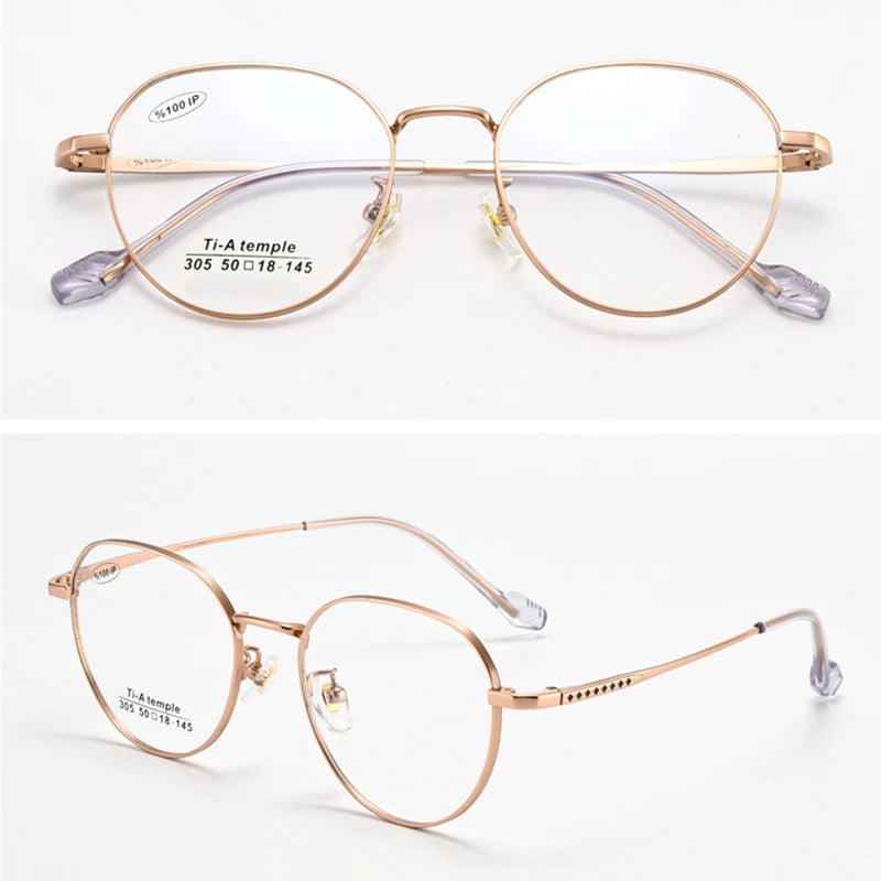 Xbora Women's Full Rim Oval Square Titanium Alloy Eyeglasses 61305