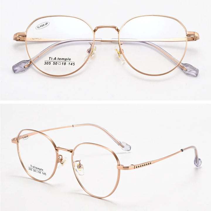 Xbora Women's Full Rim Oval Square Titanium Alloy Eyeglasses 61305