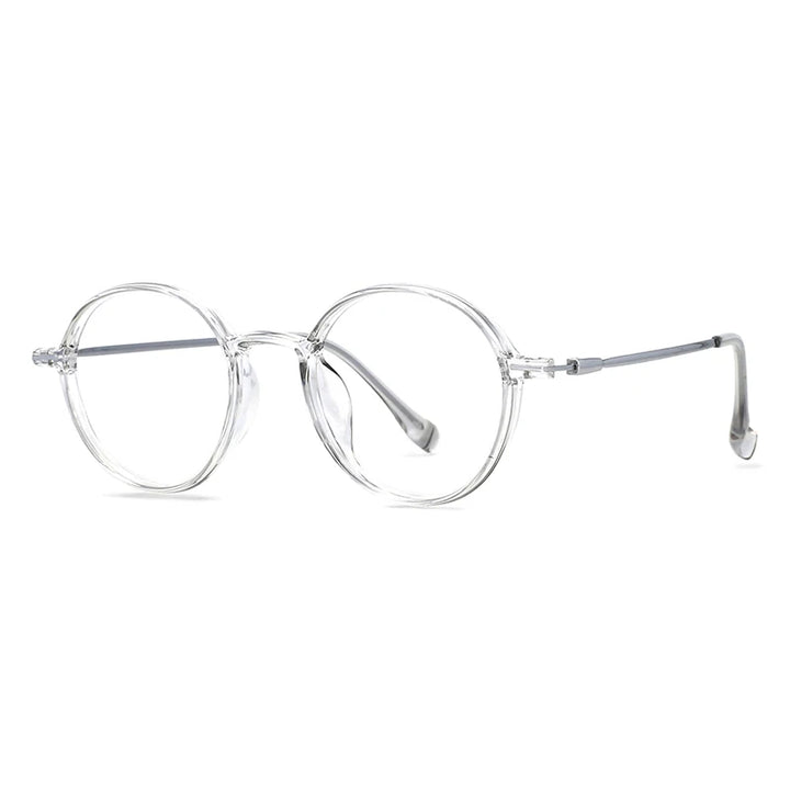 CCspace Unisex Full Rim Round Tr 90 Titanium Eyeglasses 57098 Full Rim CCspace Clear