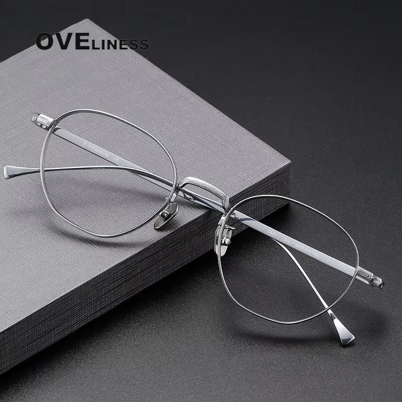 Oveliness Unisex Full Rim Oval Square Titanium Eyeglasses 313163