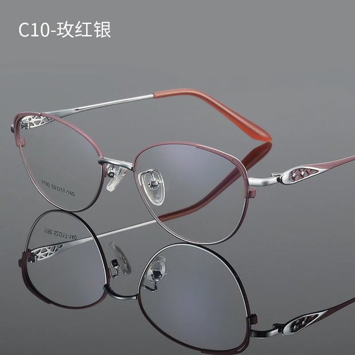 Bclear Women's Full Rim Oval Cat Eye Alloy Eyeglasses 61190