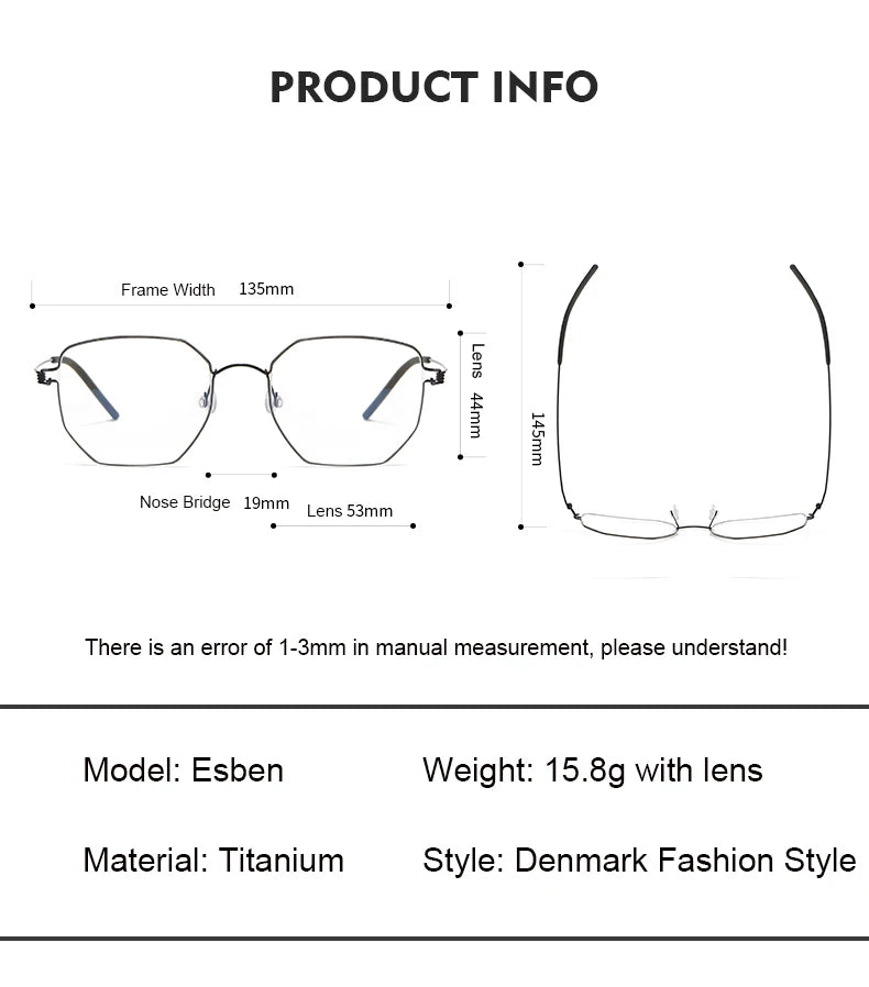 Aimee Unisex Full Rim Polygon Screwless Titanium Eyeglasses 51925 Full Rim Aimee