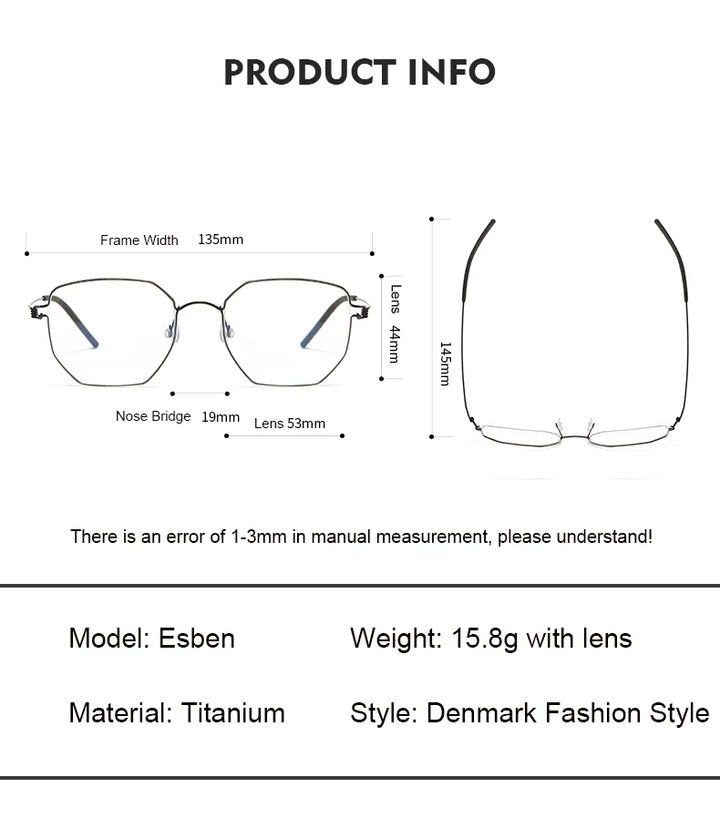 Aimee Unisex Full Rim Polygon Screwless Titanium Eyeglasses 51925 Full Rim Aimee