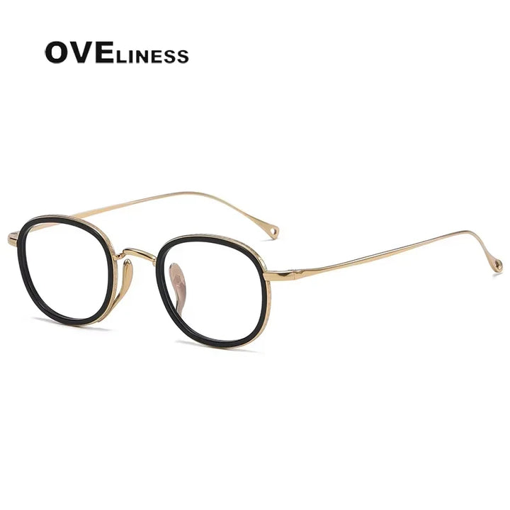 Oveliness Women's Full Rim Square Acetate Titanium Eyeglasses