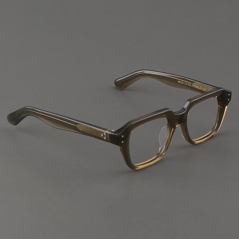 Hewei Unisex Full Rim Flat Top Square Acetate Eyeglasses 14536 Full Rim Hewei C2 CHINA