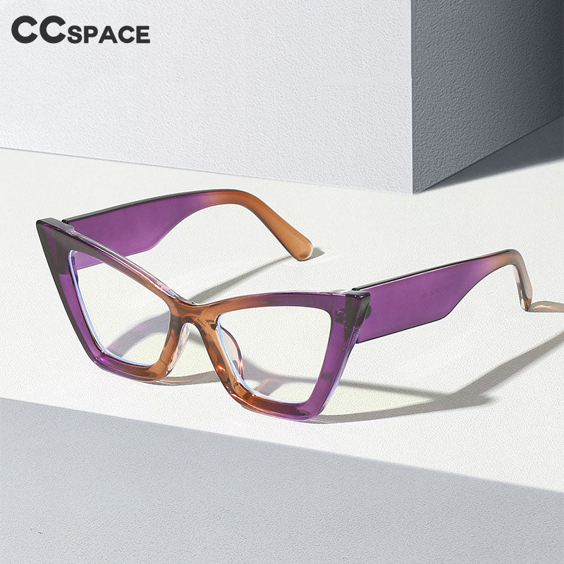 CCSpace Women's Full Rim Oversized Square Cat Eye PC Eyeglasses 56294 Full Rim CCspace   