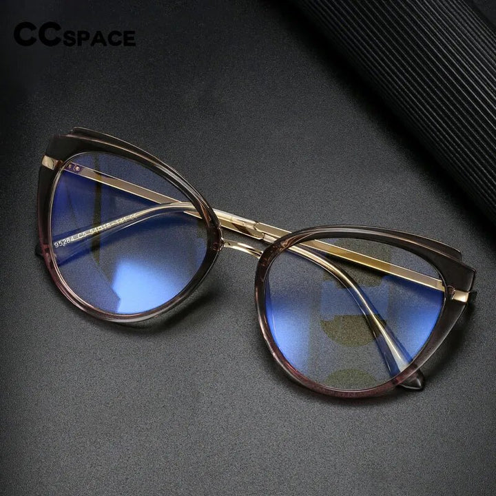 CCspace Unisex Full Rim Cat Eye Tr 90 Titanium Reading Glasses R48270 Reading Glasses CCspace