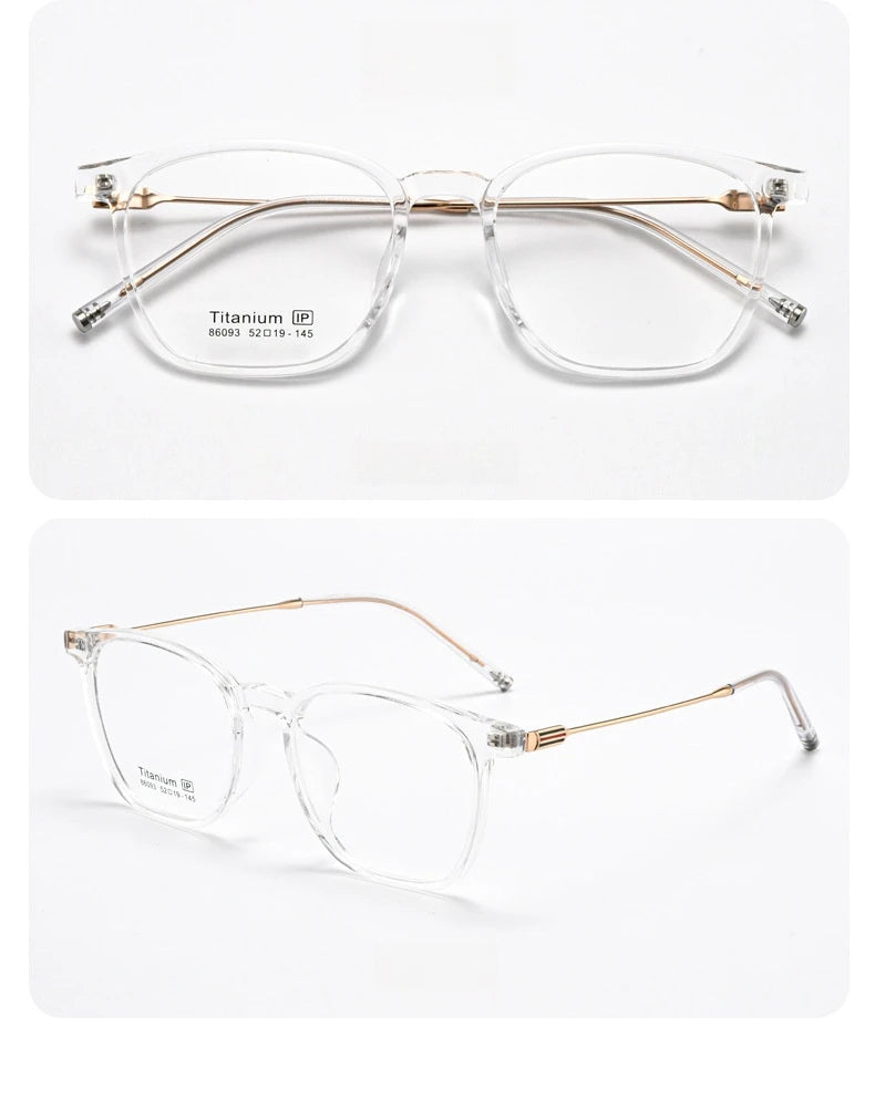Yimaruili Unisex Full Rim Square Tr 90 Titanium Alloy Eyeglasses 66093