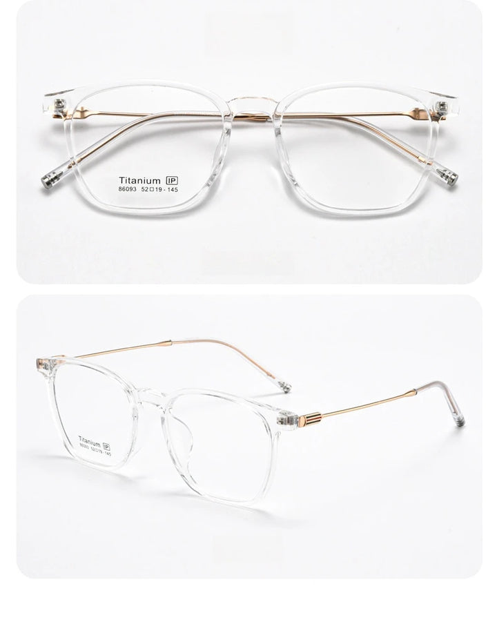 Yimaruili Unisex Full Rim Square Tr 90 Titanium Alloy Eyeglasses 66093