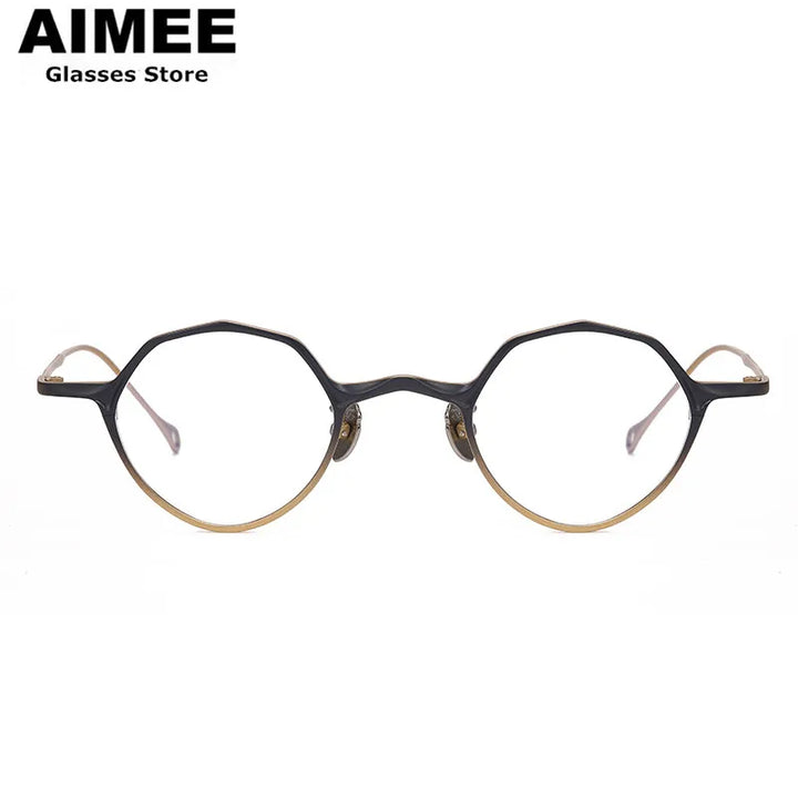 Aimee Unisex Full Rim Polygon Round Titanium Eyeglasses 5973 Full Rim Aimee