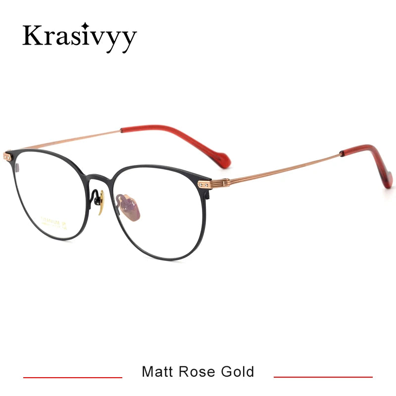 Krasivyy Unisex Full Rim Oval Round Titanium Eyeglasses 315010