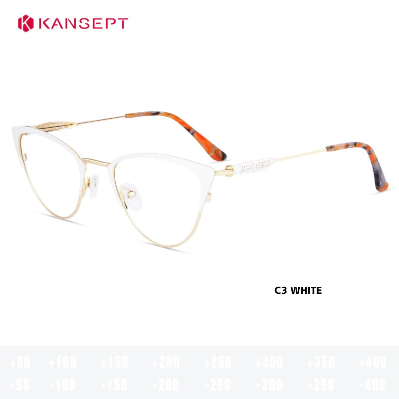 Kansept Women's Full Rim Oval Cat Eye Tr 90 Alloy Reading Glasses 53743