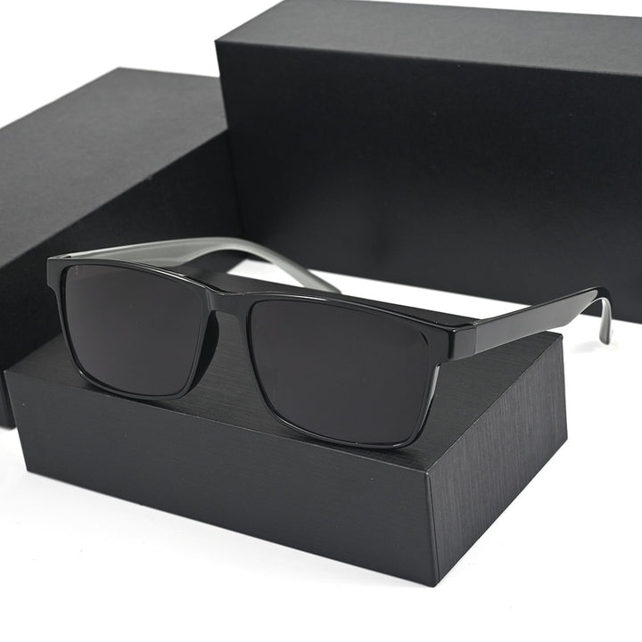 Cubojue Unisex Full Rim Oversized Square Tr 90 Titanium Polarized Sunglasses 2257 Sunglasses Cubojue black-grey black polarized