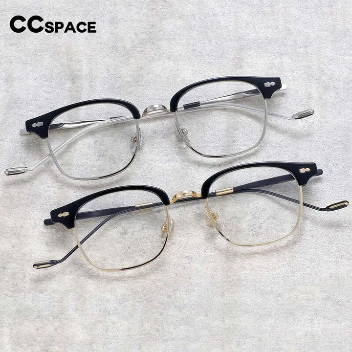 CCspace Women's Full Rim Square Alloy Acetate Reading Glasses R49425 Reading Glasses CCspace