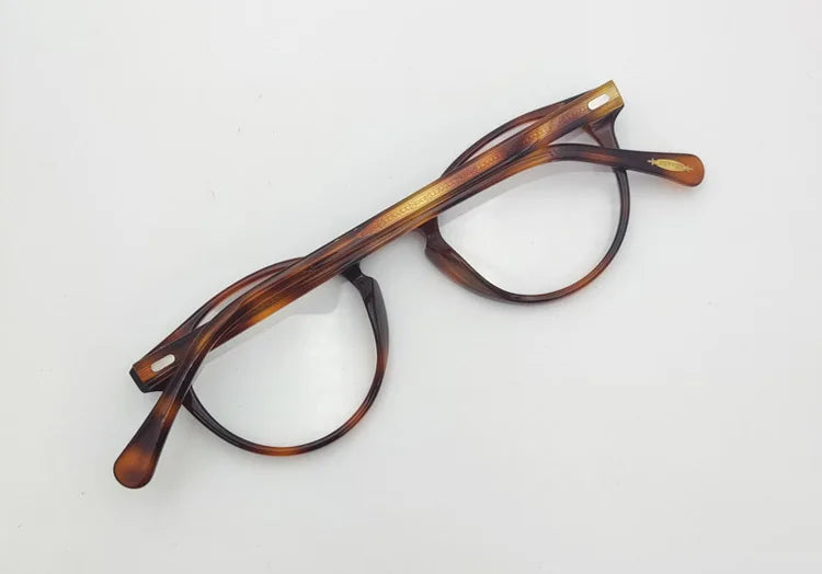 Yujo Unisex Full Rim Round Acetate Eyeglasses 1005 Full Rim Yujo