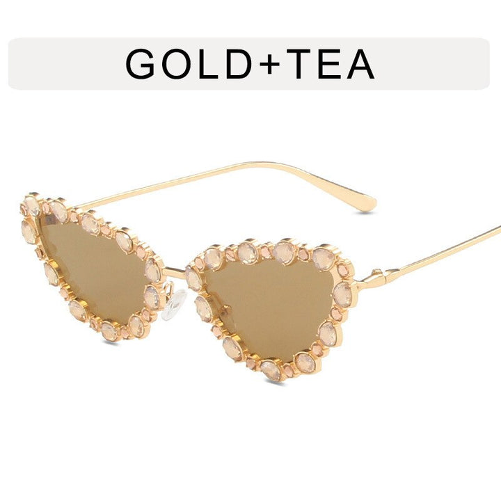 CCspace Women's Full Rim Triangle Cat Eye Alloy UV400 Sunglasses 56219 Sunglasses CCspace Sunglasses Gold