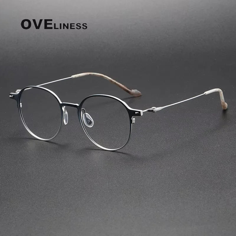 Oveliness Unisex Full Rim Flat Top Oval Titanium  Eyeglasses 20315