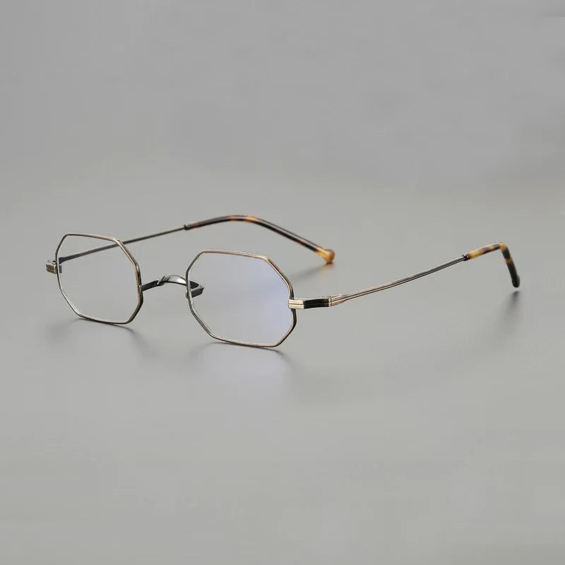 Yujo Women's Full Rim Polygon Square Titanium Eyeglasses 313532