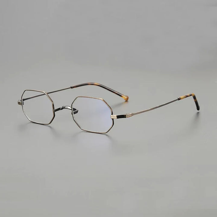 Yujo Women's Full Rim Polygon Square Titanium Eyeglasses 313532