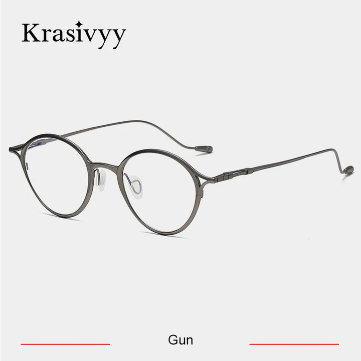 Krasivyy Unisex Full Rim Oval Round Titanium Eyeglasses 35926