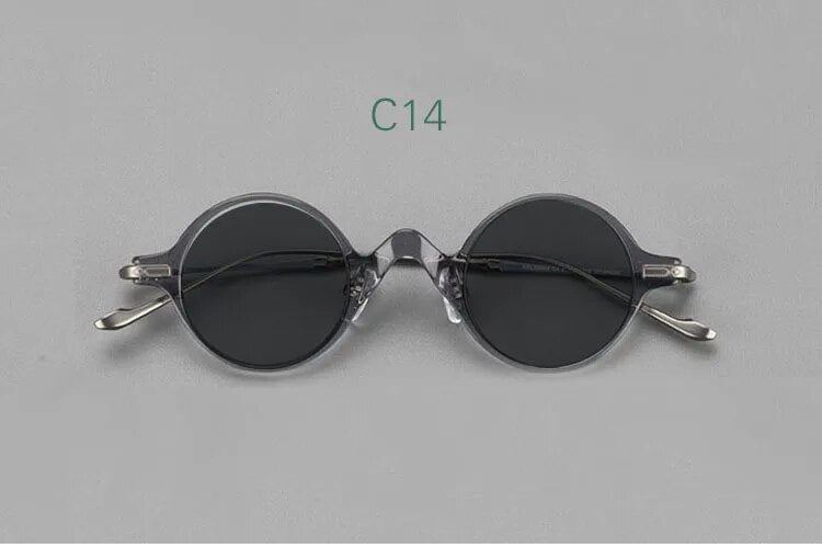 Yujo Unisex Full Rim Round Titanium Acetate Polarized Sunglasses 4128B Full Rim Yujo C14 China