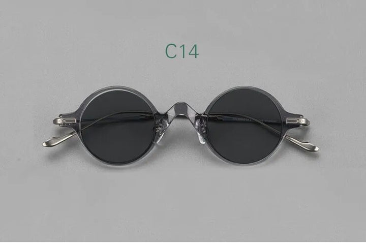 Yujo Unisex Full Rim Round Titanium Acetate Polarized Sunglasses 4128B Full Rim Yujo C14 China