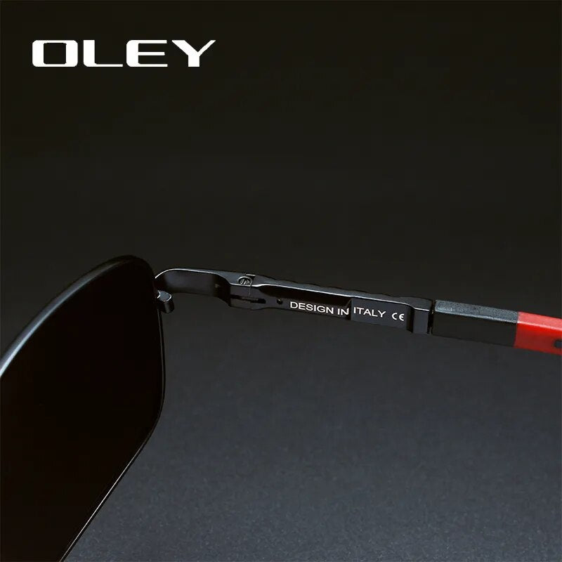 Oley Men's Full Rim Oval Aluminum Magnesium Polarized Sunglasses Y8724 Sunglasses Oley   