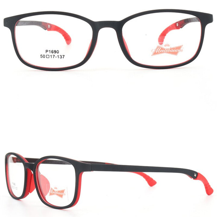 Zirosat Unisex Children's Full Rim Polygon Silicone Square 1690 Full Rim Zirosat C3