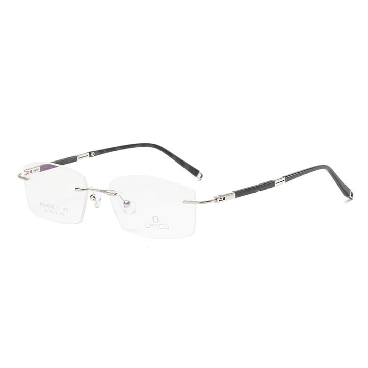 Zirosat Women's Rimless Square Titanium Rosewood Eyeglasses 20631
