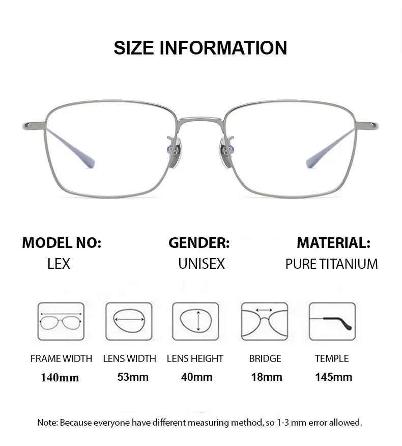 Summer Flower Men's Full Rim Polygon Square Titanium Eyeglasses 40140