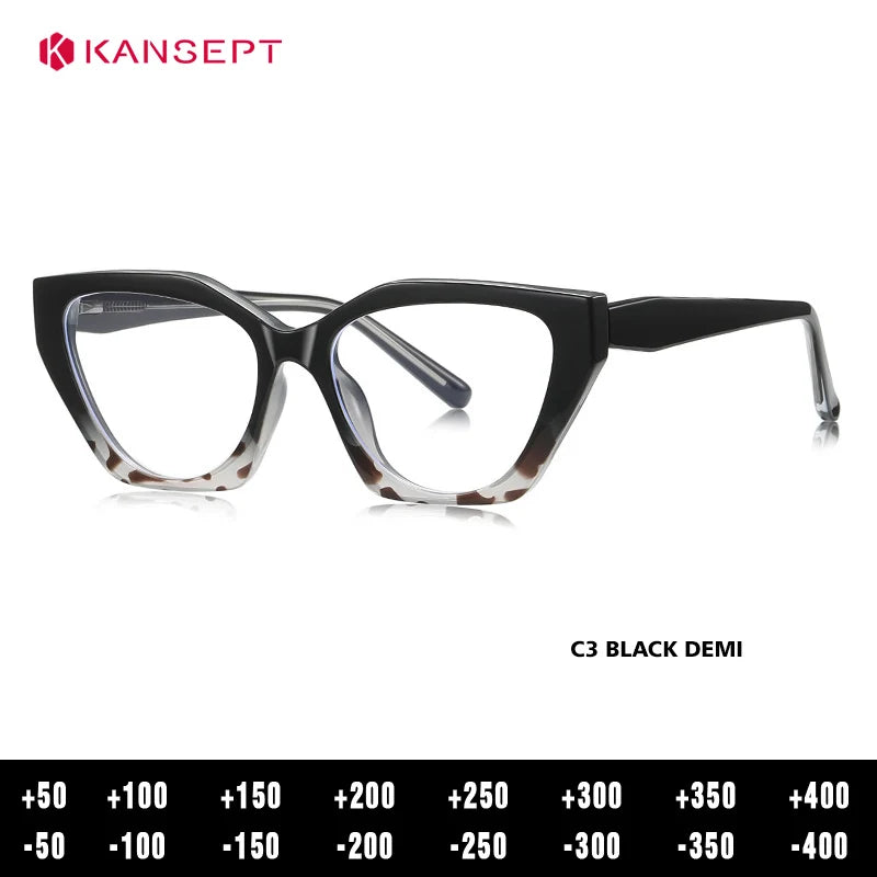 Kansept Women's Full Rim Cat Eye Tr 90 Alloy Reading Glasses 62036