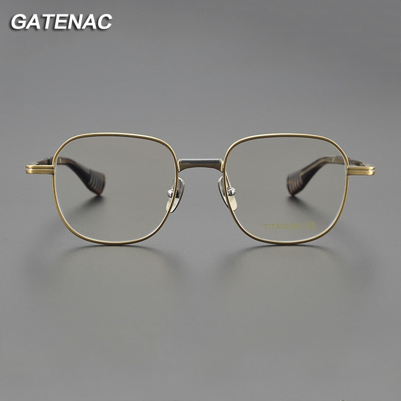 Gatenac Unisex Full Rim Square Titanium Eyeglasses Gxyj1086 Full Rim Gatenac