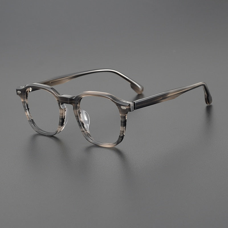 Gatenac Unisex Full Rim Square Acetate EyeglassesGxyj1093 Full Rim Gatenac Stripe