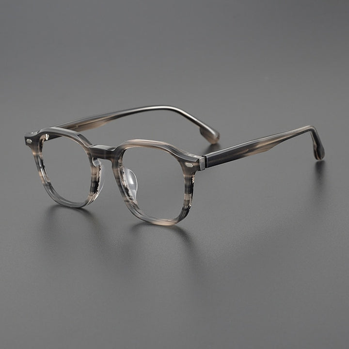 Gatenac Unisex Full Rim Square Acetate EyeglassesGxyj1093 Full Rim Gatenac Stripe