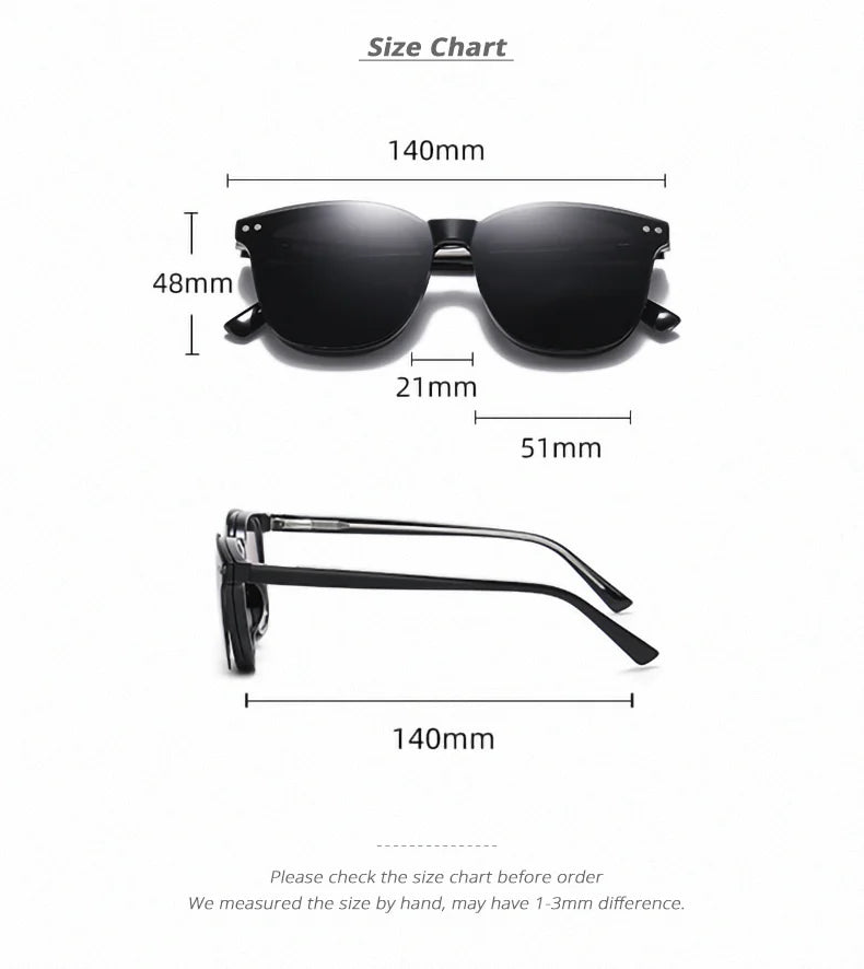 Ralferty Unisex Full Rim Square Tr 90 Eyeglasses Clip On Sunglasses 97757