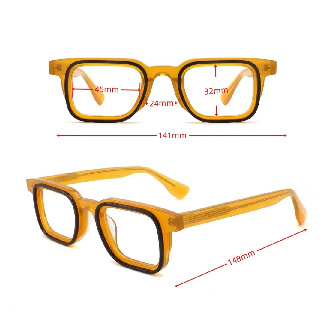 Hewei Unisex Full Rim Square Frosted Acetate Eyeglasses 92295
