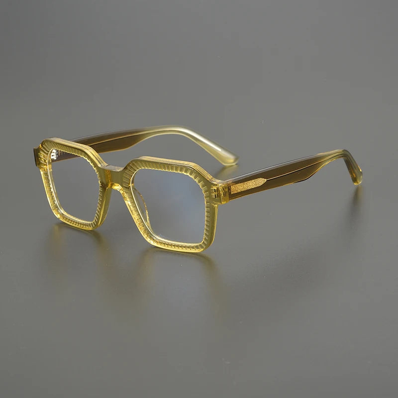 Nobler Unisex Full Rim Flat Top Square Thick Acetate Eyeglasses T067 Full Rim Nobler C7-1