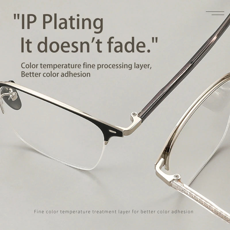 Vicky Unisex Semi Rim Square Aluminum Alloy Reading Glasses 44888 Reading Glasses Vicky