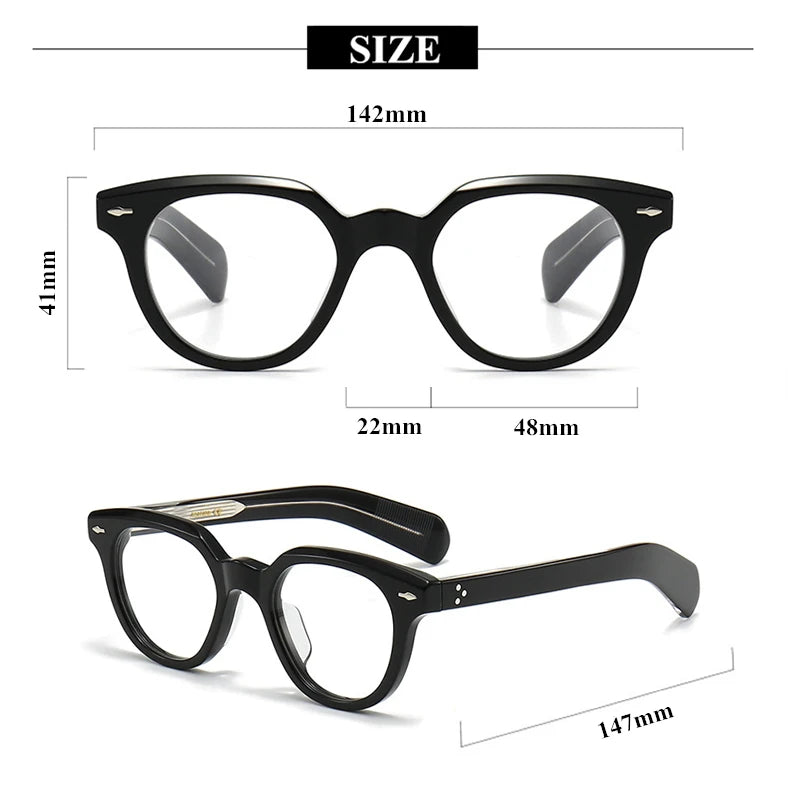Black Mask Unisex Full Rim Irregular Oval Acetate Eyeglasses 2241 Full Rim Black Mask