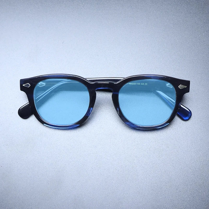 Gatenac Unisex Full Rim Square Polarized Acetate Sunglasses Mo14 Sunglasses Gatenac Blue Blue