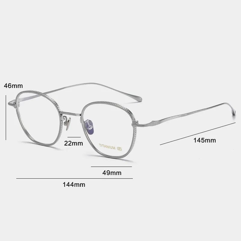 Gatenac Unisex Full Rim Polygon Titanium Eyeglasses Gxyj1139 Full Rim Gatenac